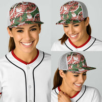 Cowboy Hawaii Mele Kalikimaka Baseball Net Cap Paniolo Kukui Nut Pikake Lei Red Version LT14 - Polynesian Pride