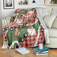 Cowboy Hawaii Mele Kalikimaka Blanket Paniolo Kukui Nut Pikake Lei Red Version - Polynesian Pride