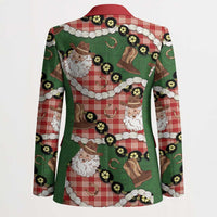 Cowboy Hawaii Mele Kalikimaka Blazer Paniolo Kukui Nut Pikake Lei Red Version - Polynesian Pride