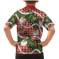 Cowboy Hawaii Mele Kalikimaka Family Matching Mermaid Dress and Hawaiian Shirt Paniolo Kukui Nut Pikake Lei Red Version - Polynesian Pride