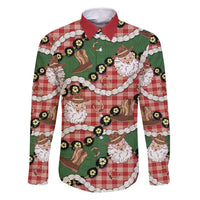 Cowboy Hawaii Mele Kalikimaka Family Matching Off Shoulder Maxi Dress and Hawaiian Shirt Paniolo Kukui Nut Pikake Lei Red Version - Polynesian Pride