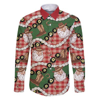 Cowboy Hawaii Mele Kalikimaka Family Matching Puletasi and Hawaiian Shirt Paniolo Kukui Nut Pikake Lei Red Version - Polynesian Pride