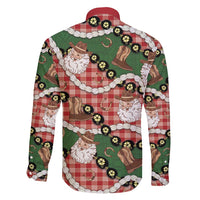 Cowboy Hawaii Mele Kalikimaka Family Matching Puletasi and Hawaiian Shirt Paniolo Kukui Nut Pikake Lei Red Version - Polynesian Pride