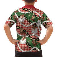 Cowboy Hawaii Mele Kalikimaka Family Matching Summer Maxi Dress and Hawaiian Shirt Paniolo Kukui Nut Pikake Lei Red Version - Polynesian Pride
