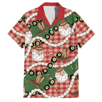 Cowboy Hawaii Mele Kalikimaka Family Matching Summer Maxi Dress and Hawaiian Shirt Paniolo Kukui Nut Pikake Lei Red Version - Polynesian Pride
