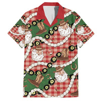 Cowboy Hawaii Mele Kalikimaka Family Matching Tank Maxi Dress and Hawaiian Shirt Paniolo Kukui Nut Pikake Lei Red Version - Polynesian Pride