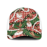 Cowboy Hawaii Mele Kalikimaka Mesh Trucker Cap Paniolo Kukui Nut Pikake Lei Red Version - Polynesian Pride