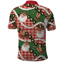 Cowboy Hawaii Mele Kalikimaka Polo Shirt Paniolo Kukui Nut Pikake Lei Red Version LT14 - Polynesian Pride