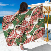 Cowboy Hawaii Mele Kalikimaka Sarong Paniolo Kukui Nut Pikake Lei Red Version - Polynesian Pride