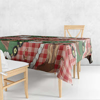 Cowboy Hawaii Mele Kalikimaka Tablecloth Paniolo Kukui Nut Pikake Lei Red Version - Polynesian Pride