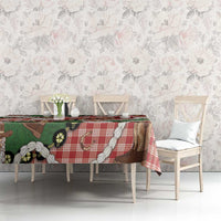 Cowboy Hawaii Mele Kalikimaka Tablecloth Paniolo Kukui Nut Pikake Lei Red Version - Polynesian Pride