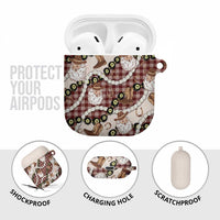 Cowboy Hawaii Mele Kalikimaka AirPods Case Paniolo Kukui Nut Pikake Lei Burgundy Version LT14 - Polynesian Pride