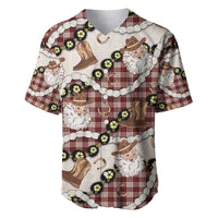 Cowboy Hawaii Mele Kalikimaka Baseball Jersey Paniolo Kukui Nut Pikake Lei Burgundy Version LT14 Burgundy - Polynesian Pride
