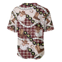 Cowboy Hawaii Mele Kalikimaka Baseball Jersey Paniolo Kukui Nut Pikake Lei Burgundy Version - Polynesian Pride