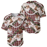 Cowboy Hawaii Mele Kalikimaka Baseball Jersey Paniolo Kukui Nut Pikake Lei Burgundy Version LT14 - Polynesian Pride