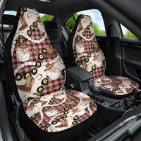 Cowboy Hawaii Mele Kalikimaka Car Seat Cover Paniolo Kukui Nut Pikake Lei Burgundy Version - Polynesian Pride