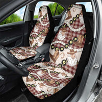 Cowboy Hawaii Mele Kalikimaka Car Seat Cover Paniolo Kukui Nut Pikake Lei Burgundy Version - Polynesian Pride