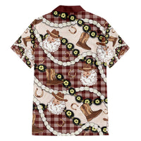 Cowboy Hawaii Mele Kalikimaka Family Matching Tank Maxi Dress and Hawaiian Shirt Paniolo Kukui Nut Pikake Lei Burgundy Version - Polynesian Pride