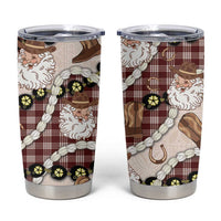 Cowboy Hawaii Mele Kalikimaka Tumbler Cup Paniolo Kukui Nut Pikake Lei Burgundy Version - Polynesian Pride