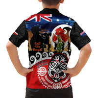 New Zealand Waitangi And ANZAC Day Family Matching Tank Maxi Dress and Hawaiian Shirt Aotearoa Maori Tiki With Last Post LT14 - Polynesian Pride