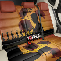 Tokelau ANZAC Day Back Car Seat Cover Camouflage With Poppies Lest We Forget LT14
