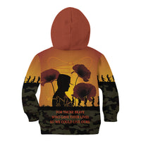 Tokelau ANZAC Day Kid Hoodie Camouflage With Poppies Lest We Forget LT14 - Polynesian Pride
