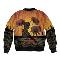 Tokelau ANZAC Day Sleeve Zip Bomber Jacket Camouflage With Poppies Lest We Forget LT14 - Polynesian Pride