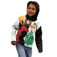 Norfolk Island ANZAC Day Kid Hoodie Pine Tree With Poppies Lest We Forget LT14 - Polynesian Pride