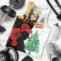 Norfolk Island ANZAC Day Men Tank Top Pine Tree With Poppies Lest We Forget LT14 - Polynesian Pride