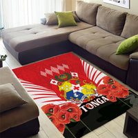 Tonga ANZAC Day Area Rug Camouflage With Poppies Lest We Forget LT14 - Polynesian Pride