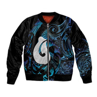 Hei Matau New Zealand Matariki Bomber Jacket NZ Fish Hook Maori Art LT14 Unisex Purple - Polynesian Pride
