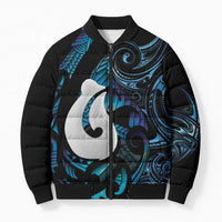 Hei Matau New Zealand Matariki Bomber Puffer Jacket NZ Fish Hook Maori Art