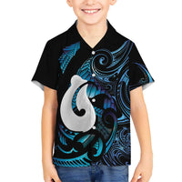 Hei Matau New Zealand Matariki Family Matching Tank Maxi Dress and Hawaiian Shirt NZ Fish Hook Maori Art