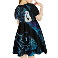 Hei Matau New Zealand Matariki Kid Short Sleeve Dress NZ Fish Hook Maori Art