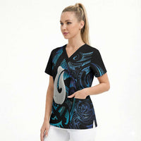 Hei Matau New Zealand Matariki Scrub Top NZ Fish Hook Maori Art LT14 - Polynesian Pride