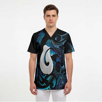 Hei Matau New Zealand Matariki Scrub Top NZ Fish Hook Maori Art LT14 - Polynesian Pride