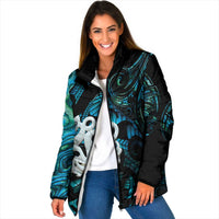 Manaia New Zealand Matariki Padded Jacket NZ Paua Shell Maori Art
