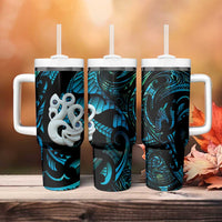 Manaia New Zealand Matariki Tumbler With Handle NZ Paua Shell Maori Art