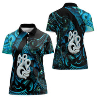 Manaia New Zealand Matariki Women Polo Shirt NZ Paua Shell Maori Art