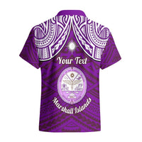 Personalised Marshall Islands Hawaiian Shirt Purple Polynesian Tribal Mix Coat Of Arms LT14 - Polynesian Pride