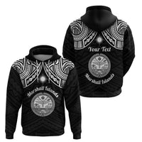Custom Marshall Islands Hoodie Black Polynesian Tribal Mix Coat of Arms LT14 - Polynesian Pride