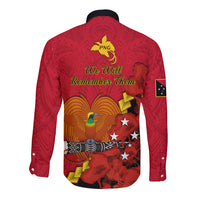 Polynesian Pride Remembrance Day PNG Long Sleeve Button Shirt Papua New Guinea We Will Remember Them LT14 - Polynesian Pride