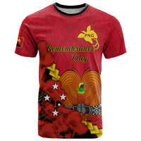 Custom Remembrance Day PNG T Shirt Papua New Guinea We Will Remember Them LT14 Red - Polynesian Pride
