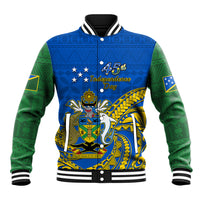 Personalised Independence Day Solomon Islands Baseball Jacket Happy 45th Anniversary LT14 Unisex Blue - Polynesian Pride