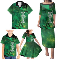 Personalised World Mental Health Awareness Month Family Matching Puletasi and Hawaiian Shirt Warriors Brave Strong Galaxy Vibes