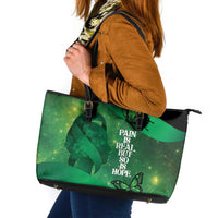 World Mental Health Awareness Month Leather Tote Bag Warriors Brave Strong Galaxy Vibes
