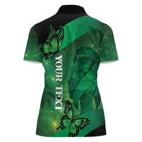 Personalised World Mental Health Awareness Month Women Polo Shirt Warriors Brave Strong Galaxy Vibes