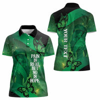 Personalised World Mental Health Awareness Month Women Polo Shirt Warriors Brave Strong Galaxy Vibes