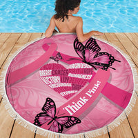 Polynesia Breast Cancer Awareness Month Beach Blanket Pink Ribbon Mix Butterflies