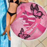 Polynesia Breast Cancer Awareness Month Beach Blanket Pink Ribbon Mix Butterflies